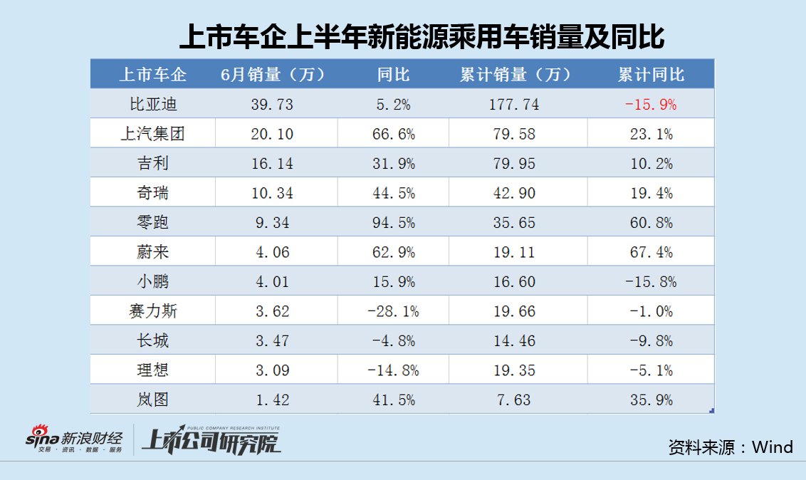 比亚迪上半年销量增速垫底背后:海外增长不及吉利和奇瑞 动力电池装机量和市场份额逆势双降